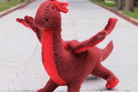 Handmade Felt Dragon Plush Toy from Nepal – Wool Fantasy Dragon Toy – Waldorf-Inspired Dragon – Soft Stuffed Toy Gift for Kids & Collectors