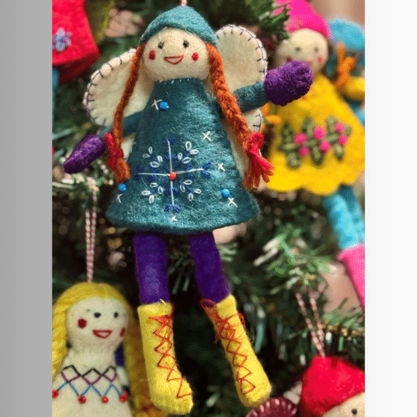 Angel Festive Xmas Décor Felt Ornaments, Colorful Embroidered Holiday Fairy Ornaments for Christmas Tree - Image 2