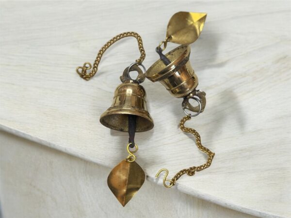Brass Bell, Nepalese Handmade Brass Bell with Leaf, Authentic Nepalese Craft Perfect for Home Decor, housewarming gift - Image 5