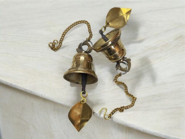 Brass Bell, Nepalese Handmade Brass Bell with Leaf, Authentic Nepalese Craft Perfect for Home Decor, housewarming gift - Image 5
