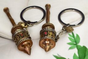 Prayer Wheel Keychain, Tibetan Buddhist Small Handcrafted, Mini Portable Meditation Tool, Spiritual Accessory, Unique Gift, Car Keychain
