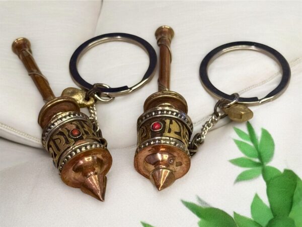 Prayer Wheel Keychain, Tibetan Buddhist Small Handcrafted, Mini Portable Meditation Tool, Spiritual Accessory, Unique Gift, Car Keychain