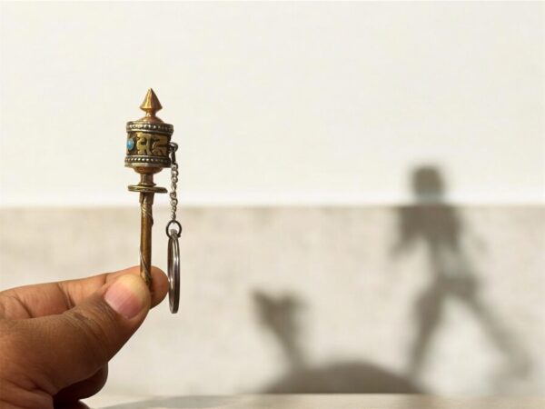 Prayer Wheel Keychain, Tibetan Buddhist Small Handcrafted, Mini Portable Meditation Tool, Spiritual Accessory, Unique Gift, Car Keychain - Image 3