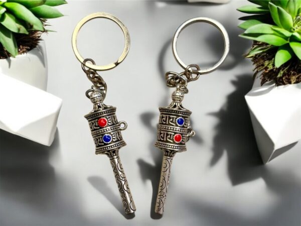 Prayer Wheel Keychain, Tibetan Buddhist Small Handcrafted, Mini Portable Meditation Tool, Spiritual Accessory, Unique Gift, Car Keychain - Image 3