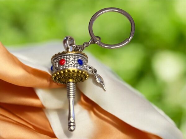 Prayer Wheel Keychain, Tibetan Buddhist Small Handcrafted, Mini Portable Meditation Tool, Spiritual Accessory, Unique Gift, Car Keychain - Image 4