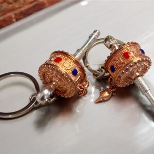 Prayer Wheel Keychain, Tibetan Buddhist Small Handcrafted, Mini Portable Meditation Tool, Spiritual Accessory, Unique Gift, Car Keychain