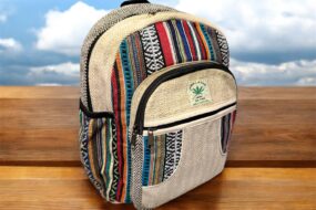 Handmade Hemp Backpack – Lightweight, Durable, Versatile Travel Bag Hiking, School, College, Office Eco-Friendly Natural Nepal Bag 13" x 10"