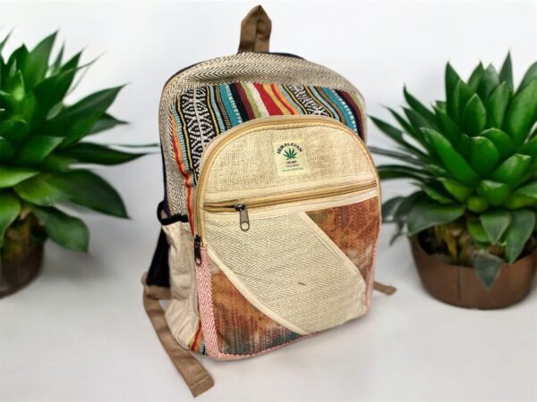 Large Handmade Hemp Backpack – Lightweight, Durable, Travel Hiking, School, College, Office Eco-Friendly Natural Nepal Bag 17" x 12" - Image 7