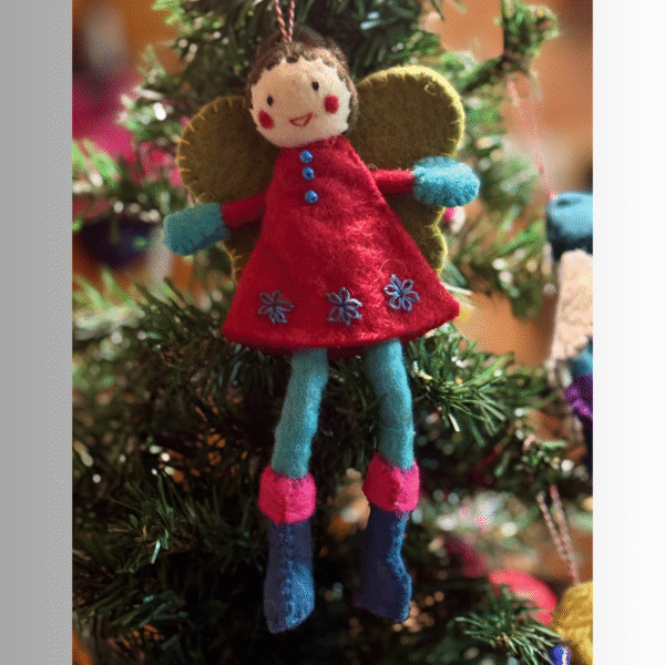 Angel Festive Xmas Décor Felt Ornaments, Colorful Embroidered Holiday Fairy Ornaments for Christmas Tree - Image 3