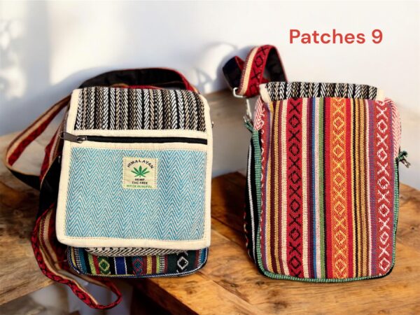 Handcrafted Hemp Side Bag with Adjustable Strap Travel Shoulder Handbag Everyday Lightweight Colorful Natural Bag from Nepal - Image 10