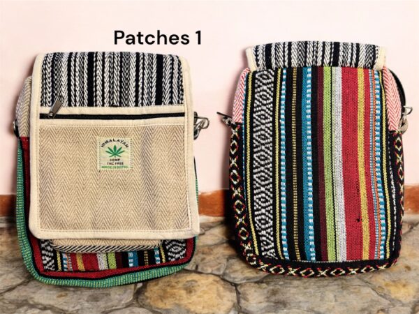 Handcrafted Hemp Side Bag with Adjustable Strap Travel Shoulder Handbag Everyday Lightweight Colorful Natural Bag from Nepal - Image 2