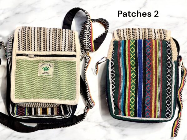 Handcrafted Hemp Side Bag with Adjustable Strap Travel Shoulder Handbag Everyday Lightweight Colorful Natural Bag from Nepal - Image 3