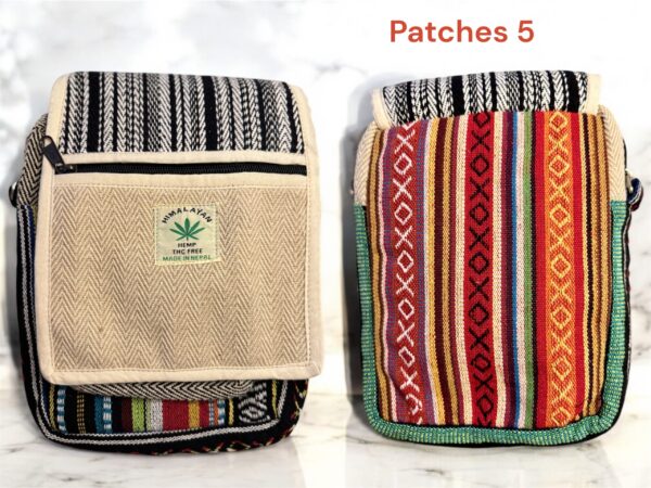 Handcrafted Hemp Side Bag with Adjustable Strap Travel Shoulder Handbag Everyday Lightweight Colorful Natural Bag from Nepal - Image 6