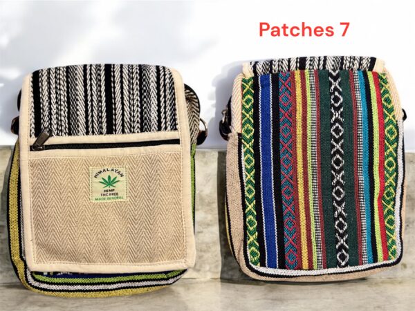 Handcrafted Hemp Side Bag with Adjustable Strap Travel Shoulder Handbag Everyday Lightweight Colorful Natural Bag from Nepal - Image 8