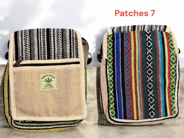 Handcrafted Hemp Side Bag with Adjustable Strap Travel Shoulder Handbag Everyday Lightweight Colorful Natural Bag from Nepal - Image 8