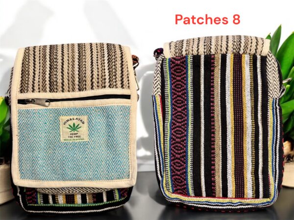 Handcrafted Hemp Side Bag with Adjustable Strap Travel Shoulder Handbag Everyday Lightweight Colorful Natural Bag from Nepal - Image 9