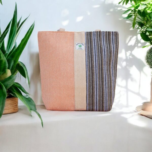 Hemp Shoulder Tote Bag- Fabric Bag Perfect Gift for Shopping, Office, Travel, Work, Beach Days - Image 3