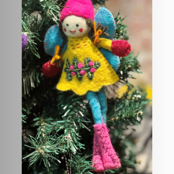 Angel Festive Xmas Décor Felt Ornaments, Colorful Embroidered Holiday Fairy Ornaments for Christmas Tree - Image 4
