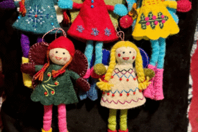 Angel Festive Xmas Décor Felt Ornaments, Colorful Embroidered Holiday Fairy Ornaments for Christmas Tree