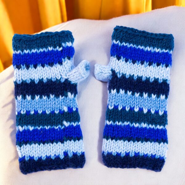 Woolen Fingerless Hand Knitted Gloves – Luxury Convertible Hand Warmer Gloves Mitten For Winter Season - Image 7
