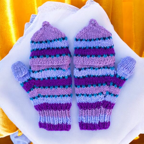 Woolen Fingerless Hand Knitted Gloves – Luxury Convertible Hand Warmer Gloves Mitten For Winter Season - Image 5