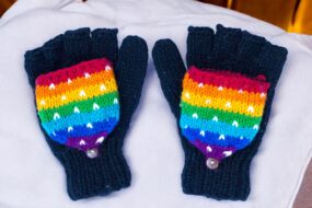 Woolen Fingerless Hand Knitted Gloves – Luxury Convertible Hand Warmer Gloves Mitten For Winter Season