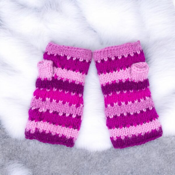 Woolen Fingerless Hand Knitted Gloves – Luxury Convertible Hand Warmer Gloves Mitten For Winter Season - Image 3