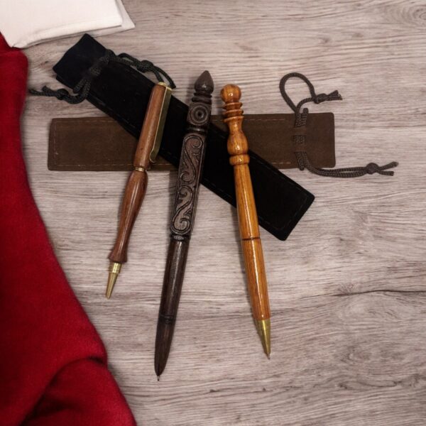 Wooden Ballpoint Writing Pen Set, Elegant Eco-Friendly Office Accessory Three Wood Pen Set for Gift - Image 5