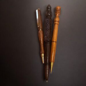 Wooden Ballpoint Writing Pen Set, Elegant Eco-Friendly Office Accessory Three Wood Pen Set for Gift