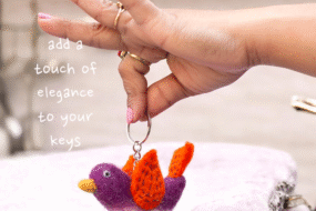 Felt Animal Funny Bird Keyring, Bags and Key Accessories Cute Bird Backpack Charm Keychain