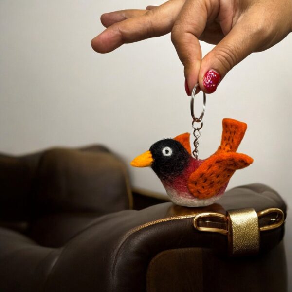 Felt Animal Funny Bird Keyring, Bags and Key Accessories Cute Bird Backpack Charm Keychain - Image 2