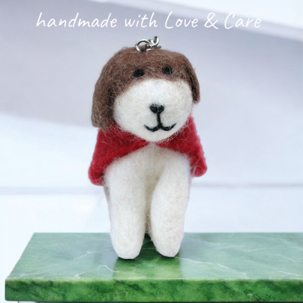 Felt Animal Funny Dog Keyring, Bags and Key Accessories Cute Dog Animal Backpack Charm Keychain - Image 3