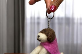 Felt Animal Funny Dog Keyring, Bags and Key Accessories Cute Dog Animal Backpack Charm Keychain