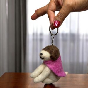Felt Animal Funny Dog Keyring, Bags and Key Accessories Cute Dog Animal Backpack Charm Keychain