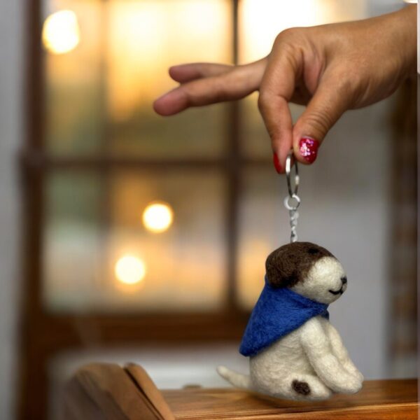 Felt Animal Funny Dog Keyring, Bags and Key Accessories Cute Dog Animal Backpack Charm Keychain - Image 2