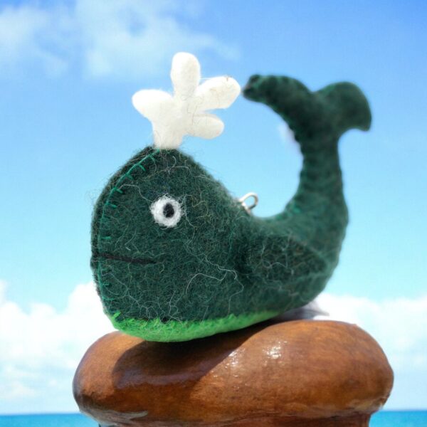 Felt Animal Funny Whale Keyring, Bags and Key Accessories Cute Fish Backpack Charm Keychain - Image 3