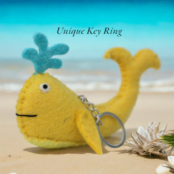 Felt Animal Funny Whale Keyring, Bags and Key Accessories Cute Fish Backpack Charm Keychain - Image 2