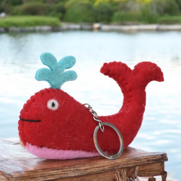 Felt Animal Funny Whale Keyring, Bags and Key Accessories Cute Fish Backpack Charm Keychain