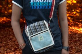 Handcrafted Hemp Side Bag with Adjustable Strap Travel Shoulder Handbag Everyday Lightweight Colorful Natural Bag from Nepal