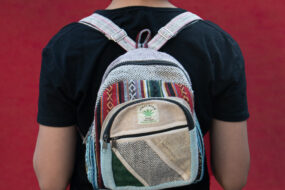 Handmade Small Hemp Backpack – Eco-Friendly, Lightweight, Durable Travel Bag Sustainable Boho Crossbody Shoulder Bag from NAepal 11" x 8"